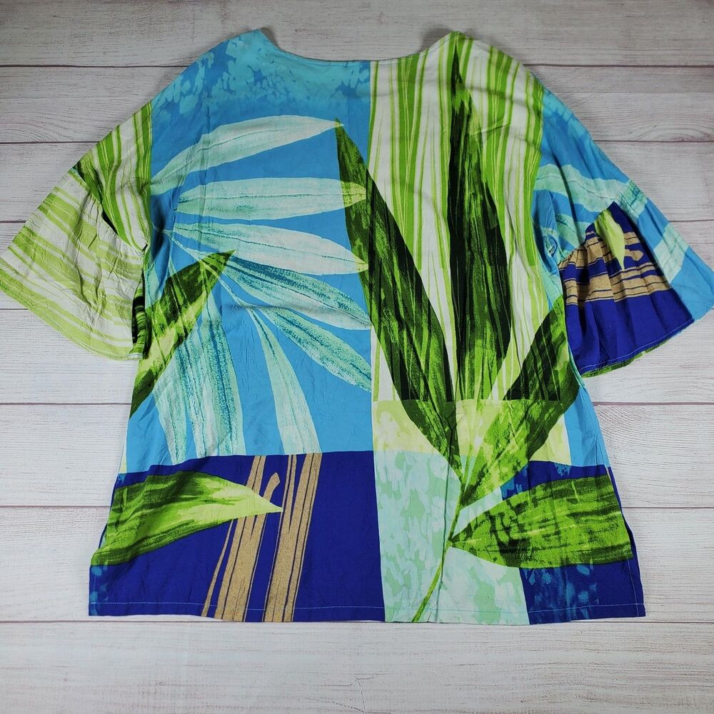 Jams World Vintage 90's Women’s XL Pullover Blouse V-Neck Shirt Icons Floral - Picture 5 of 7